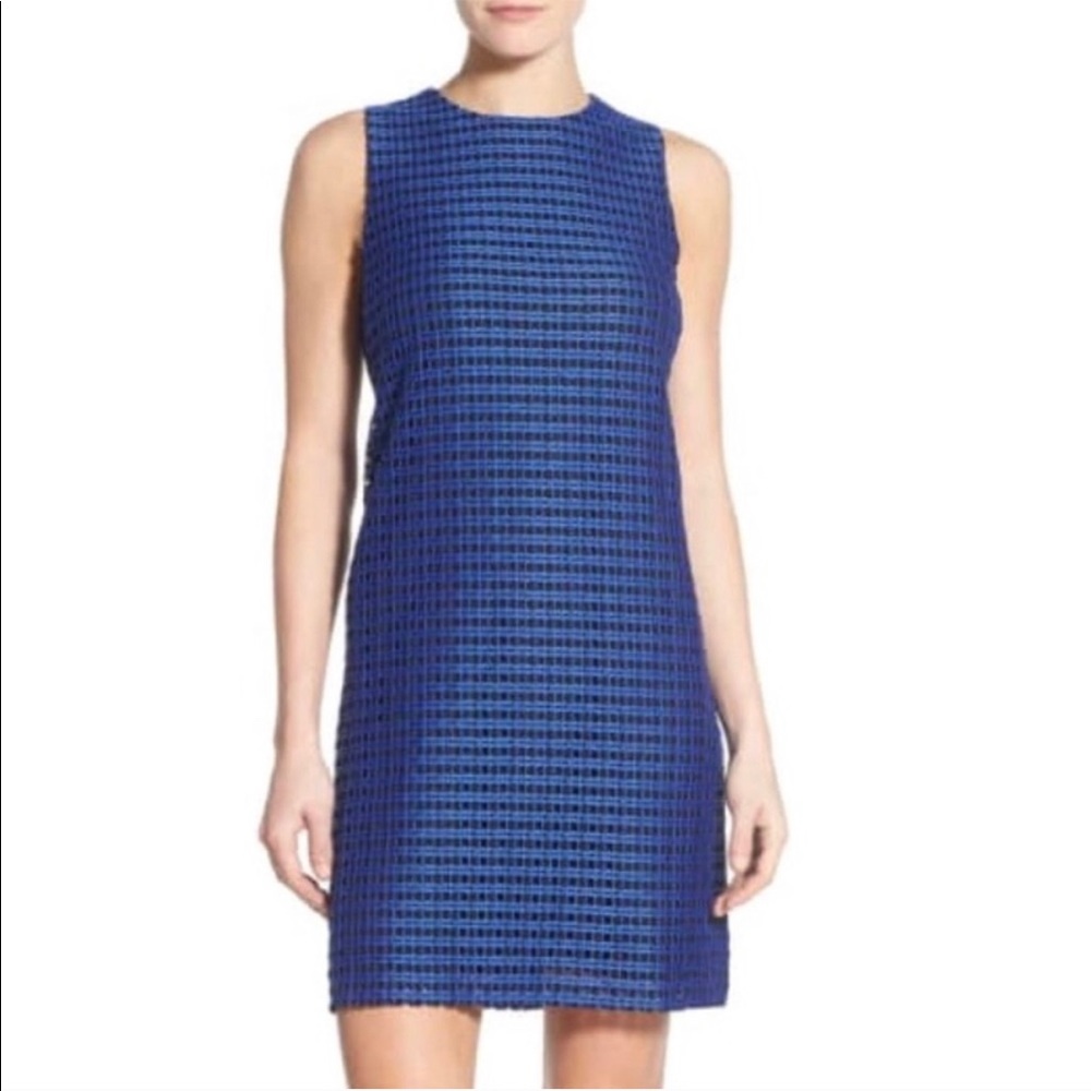 NWT Halogen sleeveless overlay dress black blue XS